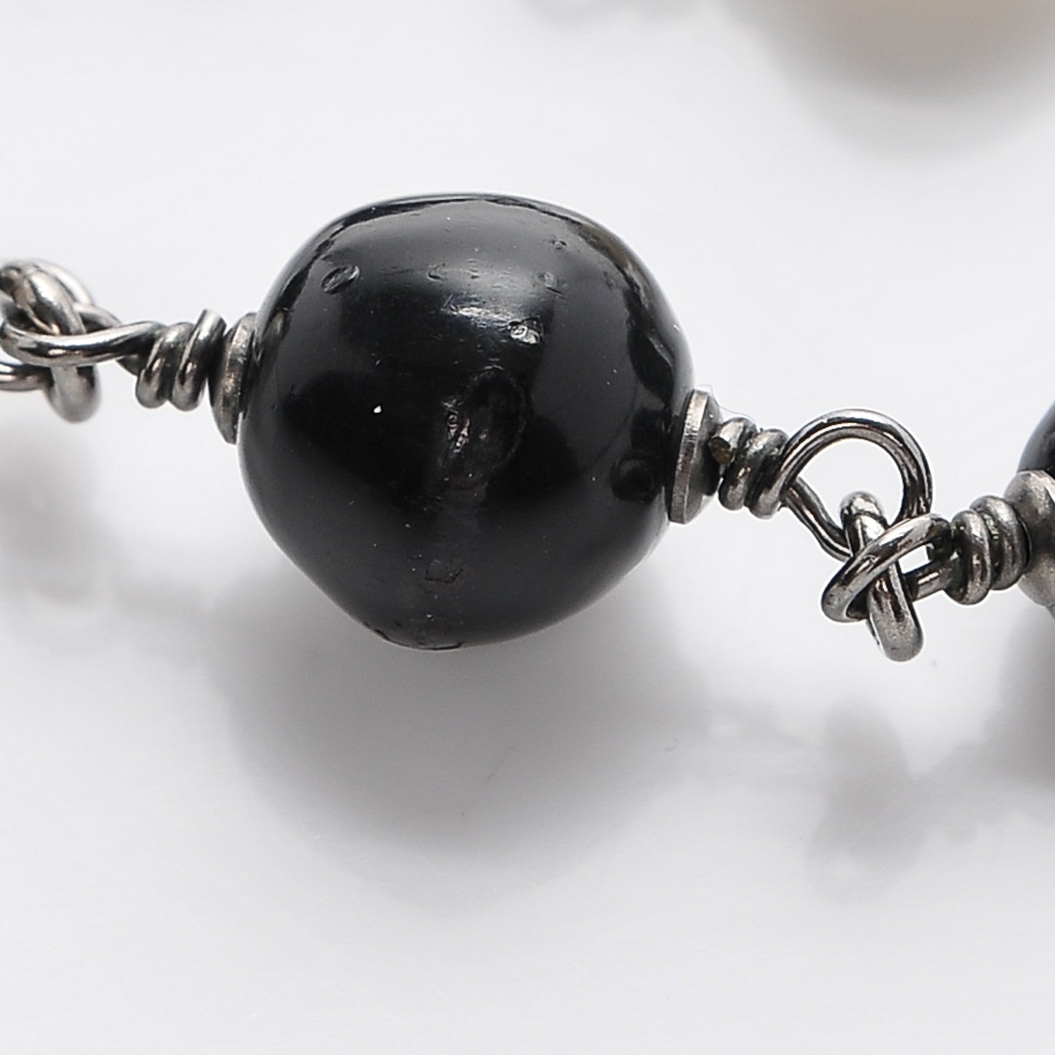 Chanel Ruthenium Beaded CC Bracelet Black 5 of 5