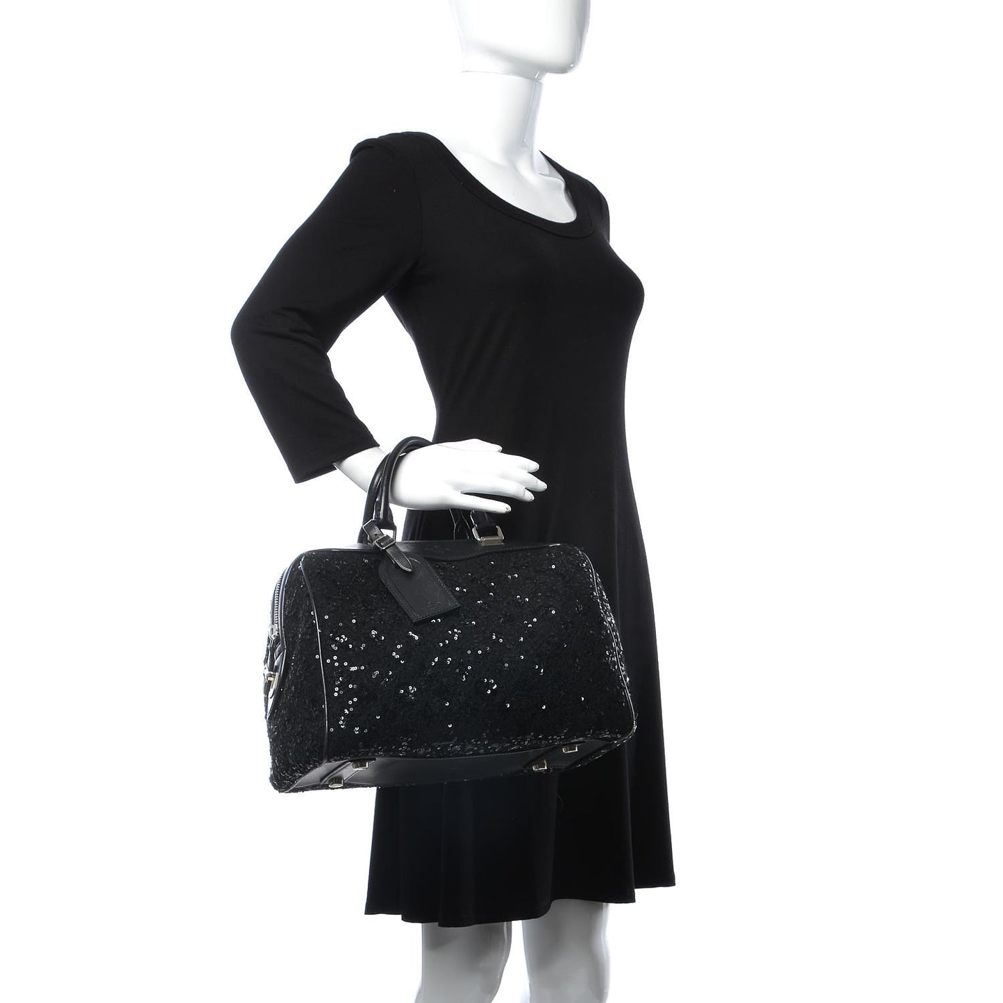 Sequin Monogram Sunshine Express Speedy Black