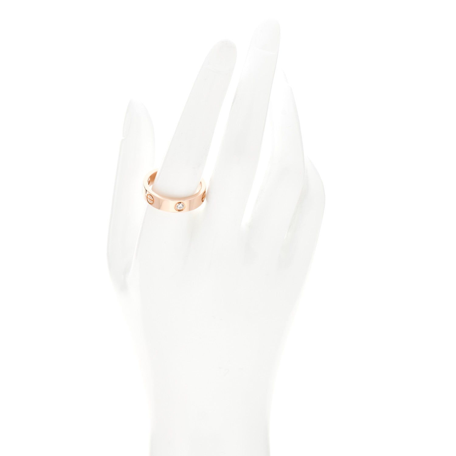 Cartier 18K Pink Gold 3 Diamond 5.5mm LOVE Ring 61 9.5 2 of 4