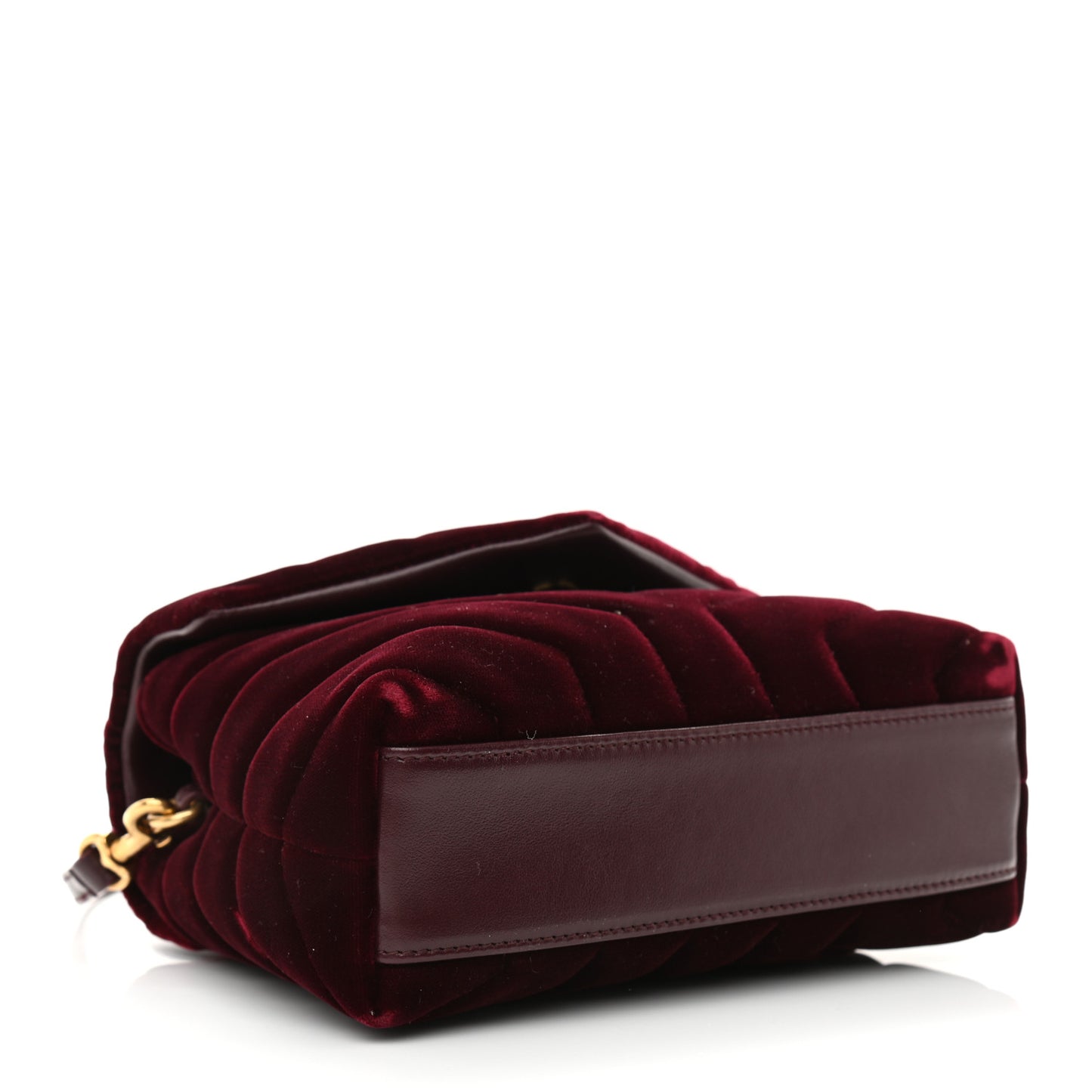 Velvet Y Quilted Monogram Toy Loulou Crossbody Bag French Burgundy