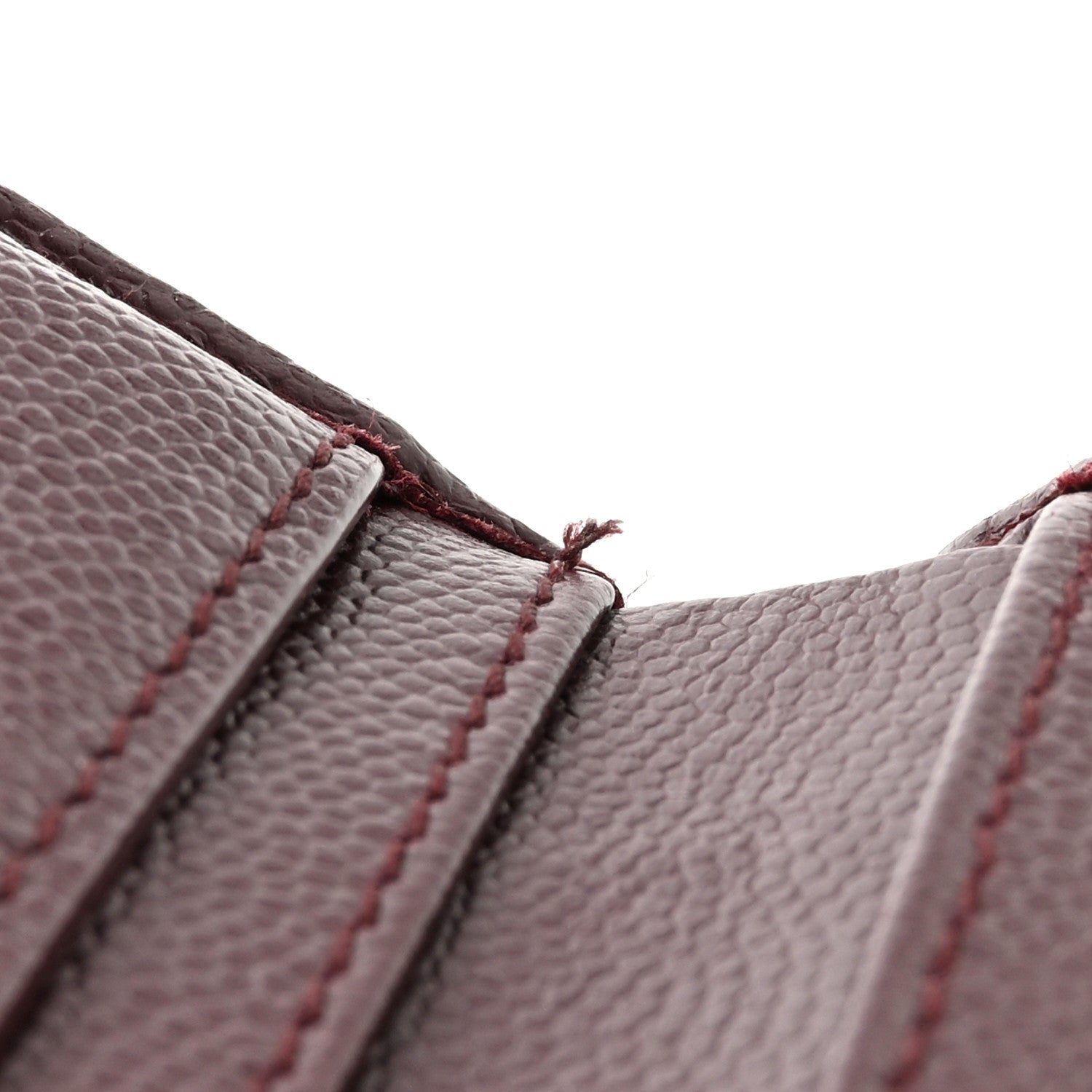 Saint Laurent Grain De Poudre Matelasse Chevron Monogram Compact Zip Around Wallet Bordeaux 9 of 10