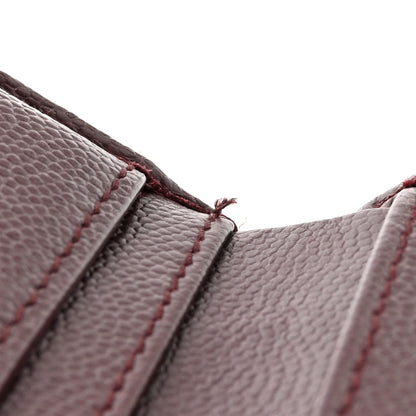 Saint Laurent Grain De Poudre Matelasse Chevron Monogram Compact Zip Around Wallet Bordeaux 9 of 10