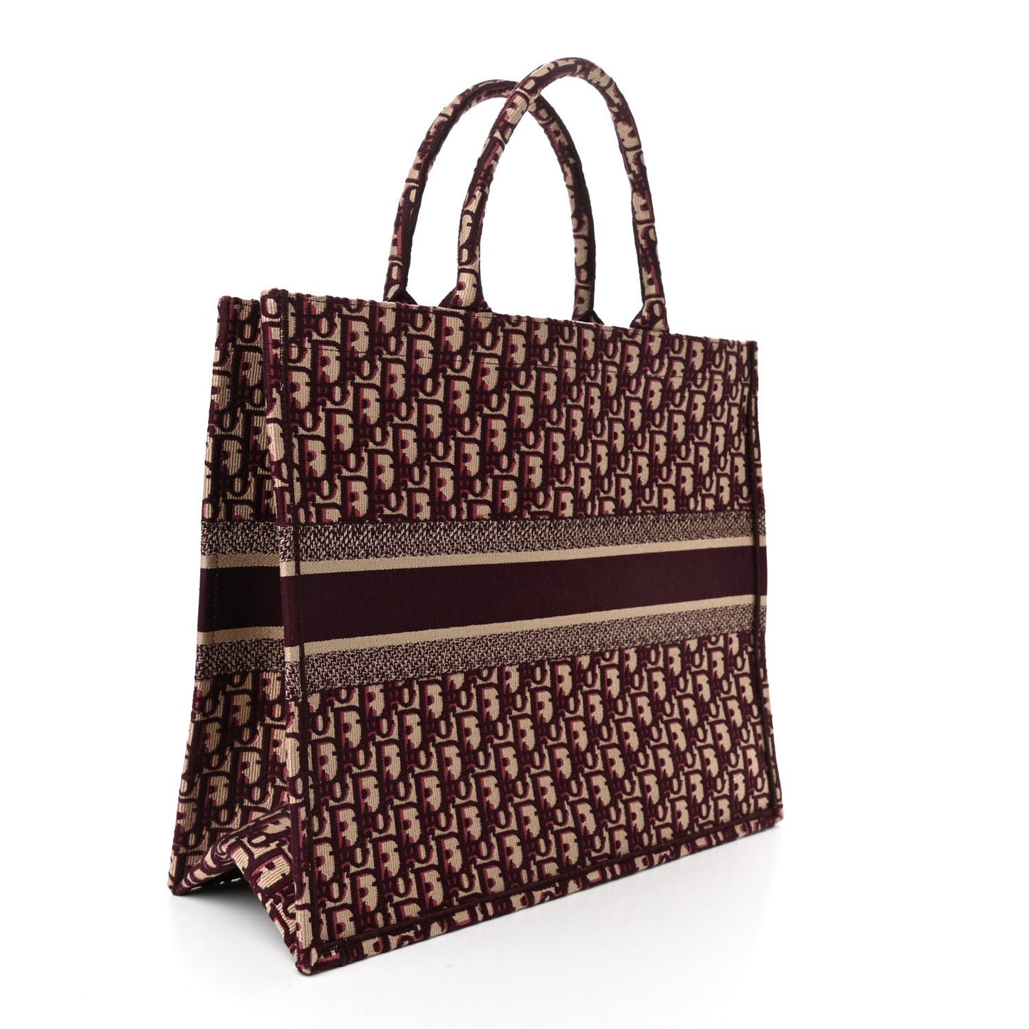 Oblique Large Book Tote Burgundy Multicolor