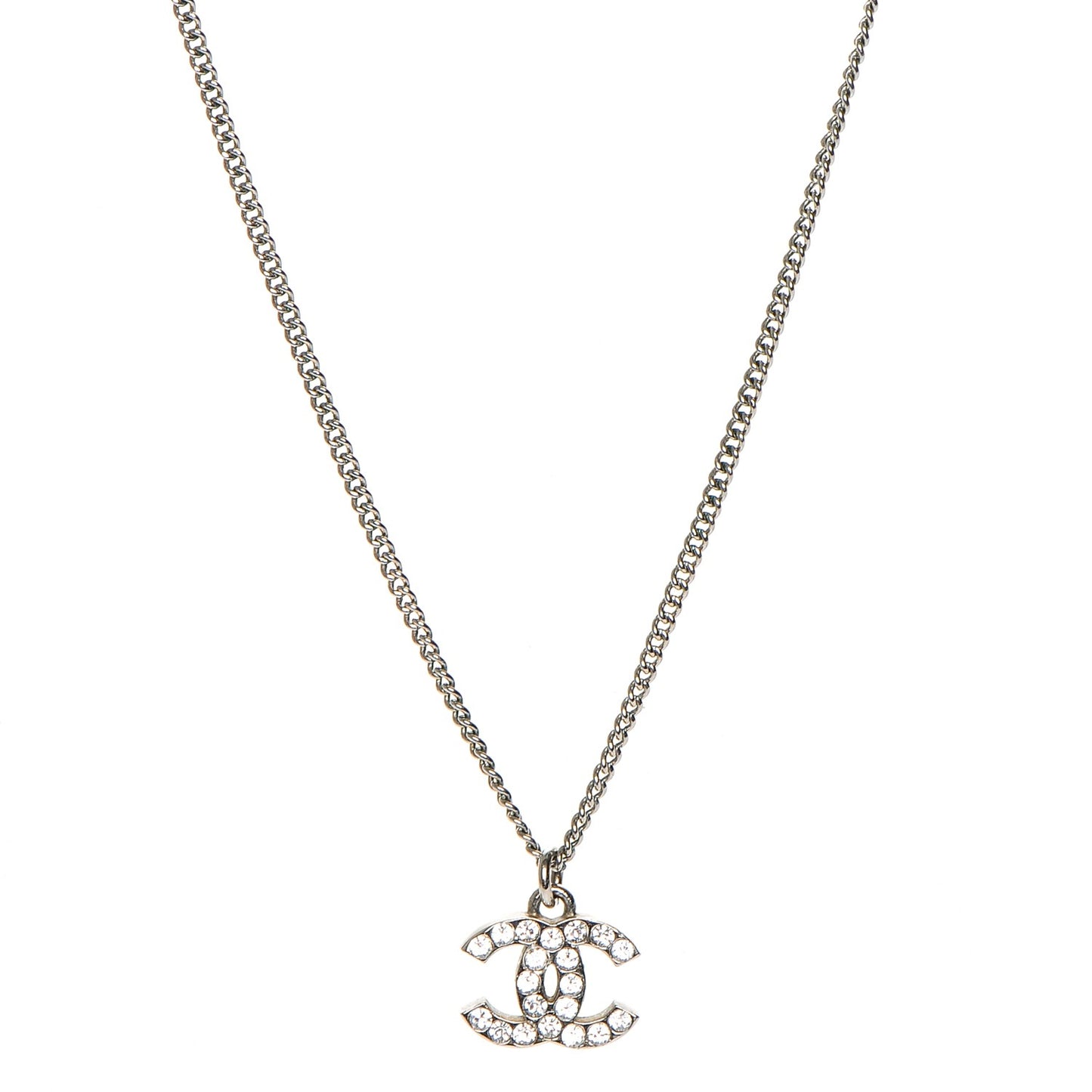 Crystal Timeless CC Necklace Silver