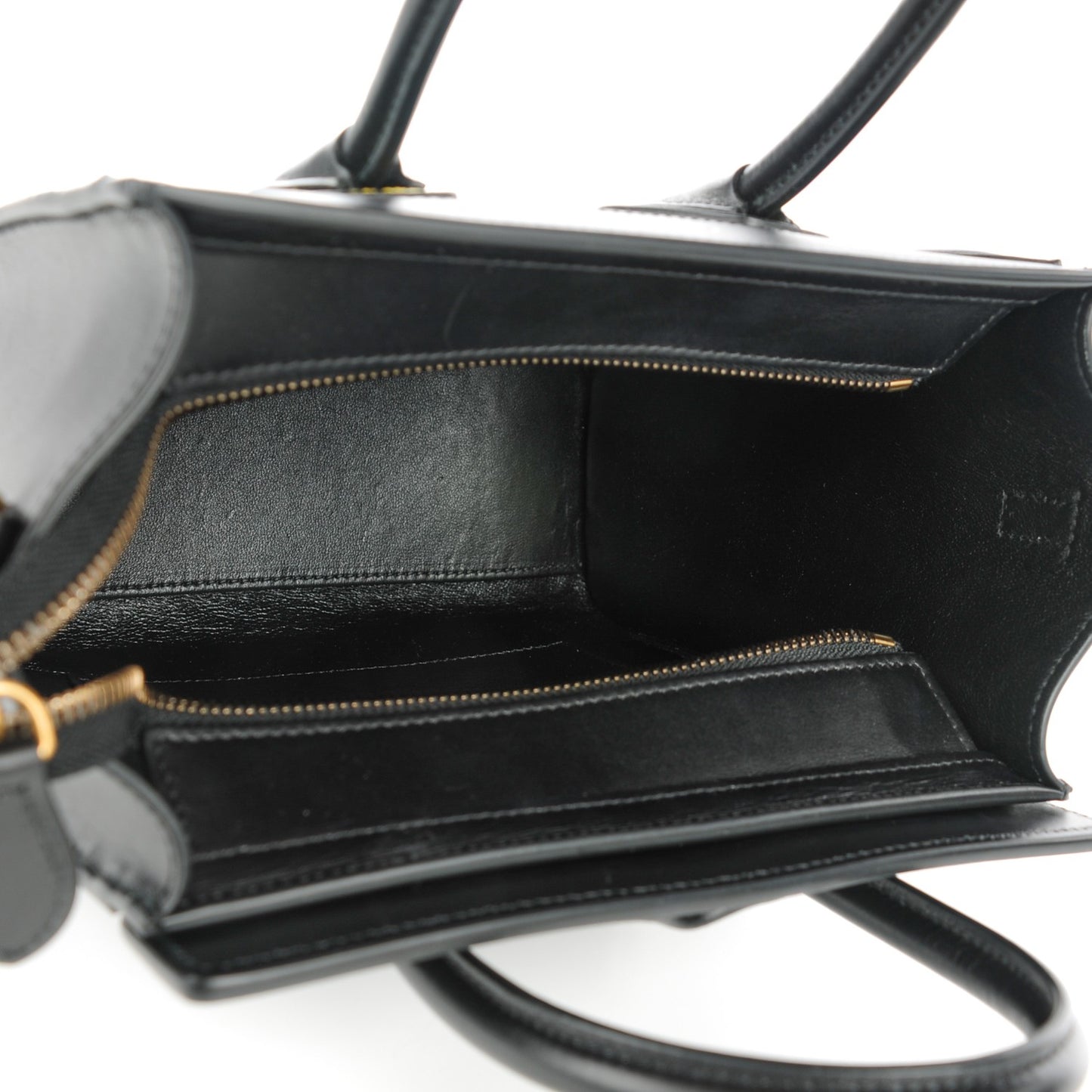 Smooth Calfskin Multicolor Double Stitching Nano Luggage Black