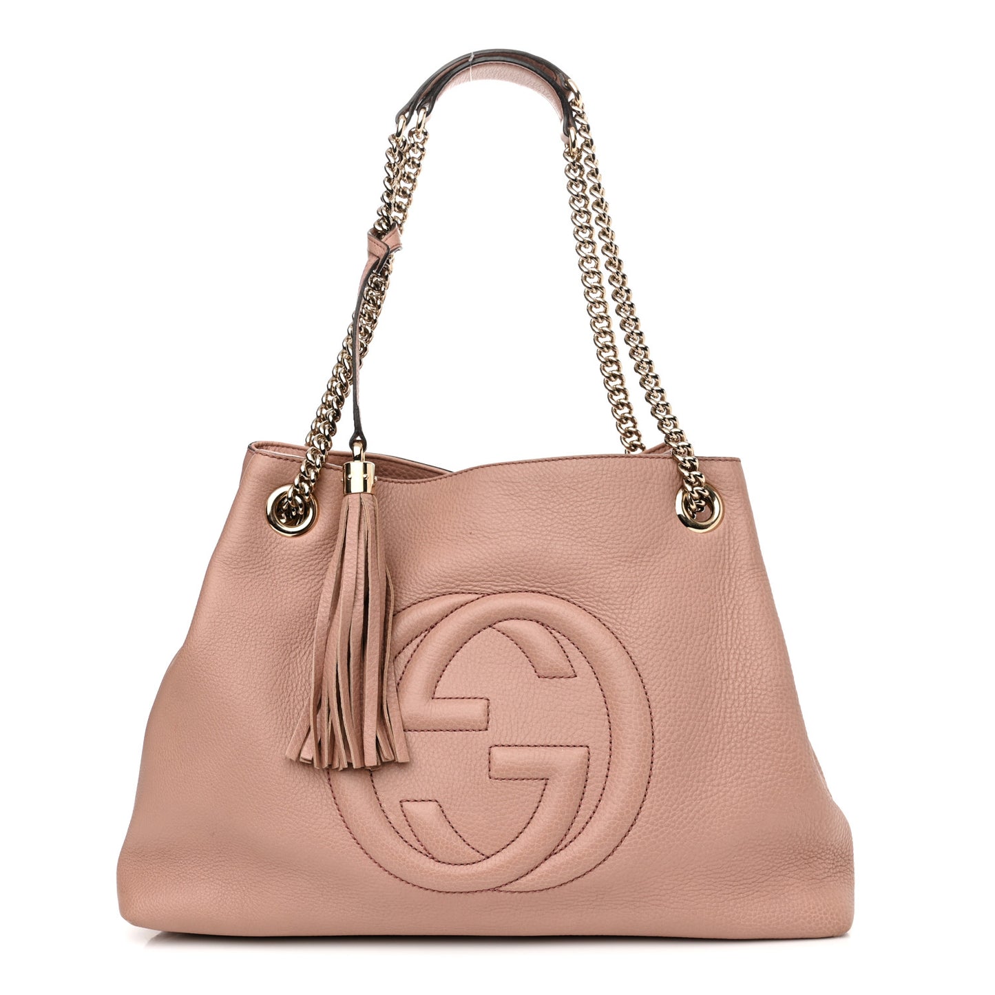 Pebbled Calfskin Medium Soho Chain Shoulder Bag Dark Cipria