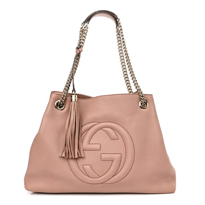 Gucci Pebbled Calfskin Medium Soho Chain Shoulder Bag Dark Cipria 1 of 14