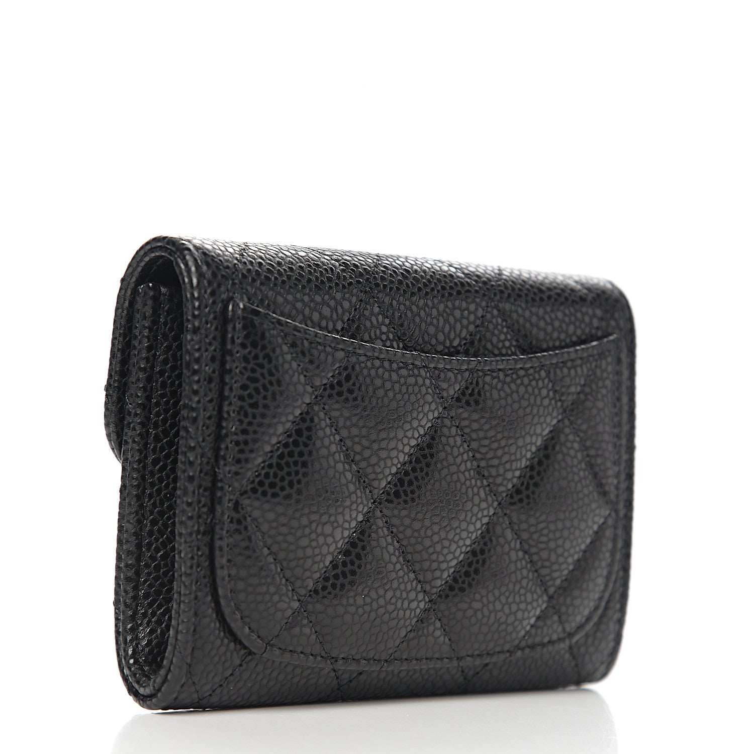 Chanel Caviar Quilted Flap Card Holder Wallet Black 2 of 8