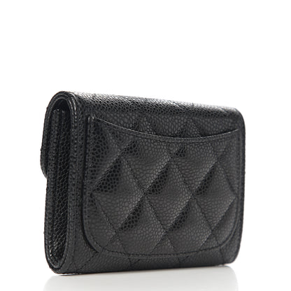 Chanel Caviar Quilted Flap Card Holder Wallet Black 2 of 8