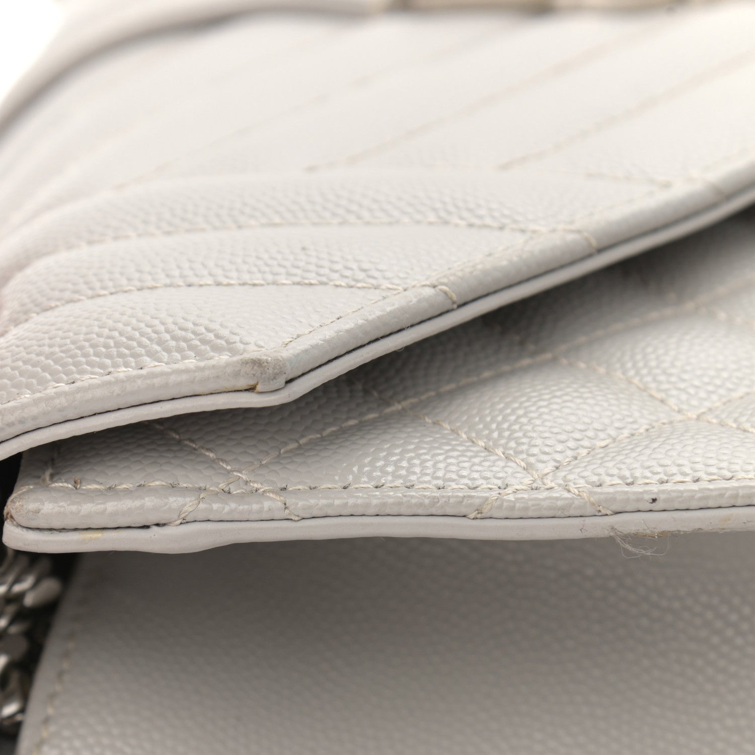 Saint Laurent Grain De Poudre Textured Mixed Matelasse Medium Triquilt Monogram Satchel Granite 12 of 18