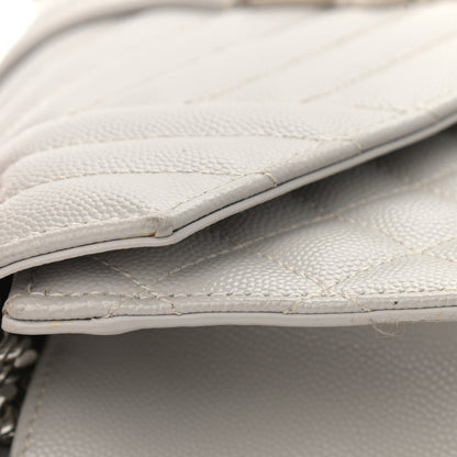 Saint Laurent Grain De Poudre Textured Mixed Matelasse Medium Triquilt Monogram Satchel Granite 12 of 18