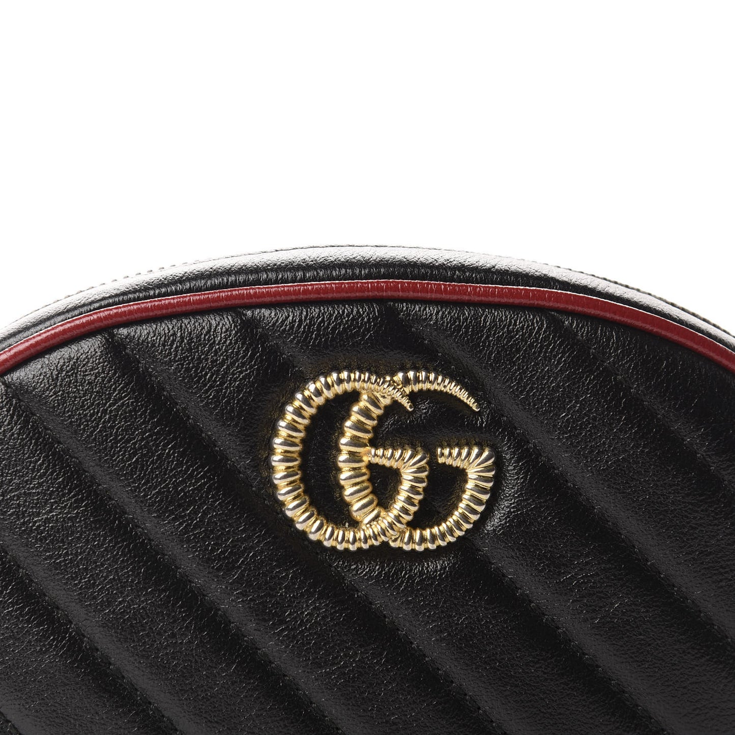 Azalea Calfskin Matelasse Diagonal Torchon GG Marmont Belt Bag 75 30 Black Romantic Cerise
