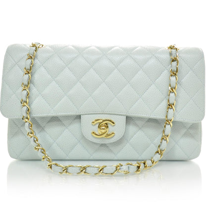 Chanel Caviar Medium Double Flap Light Blue 1 of 12