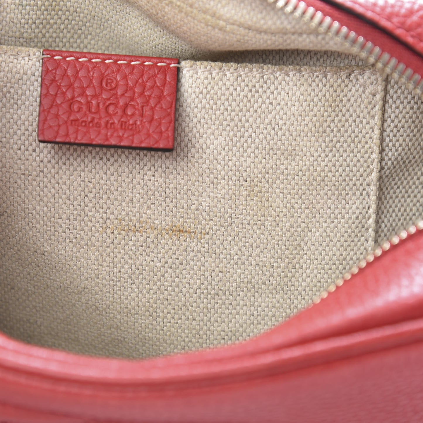 Pebbled Calfskin Small Soho Disco Bag Tabasco Red