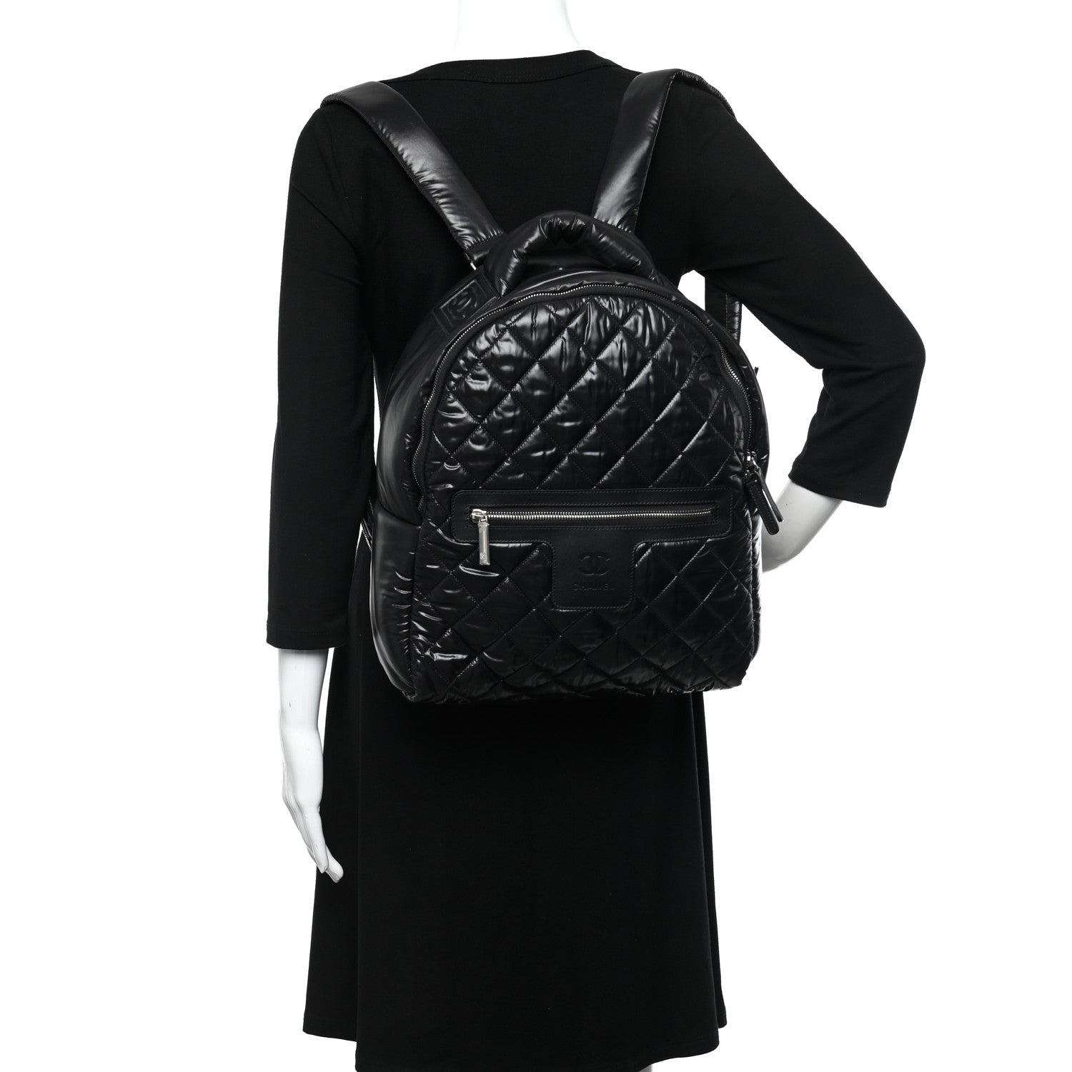 Chanel Nylon Quilted Coco Cocoon Backpack Black 2 of 9