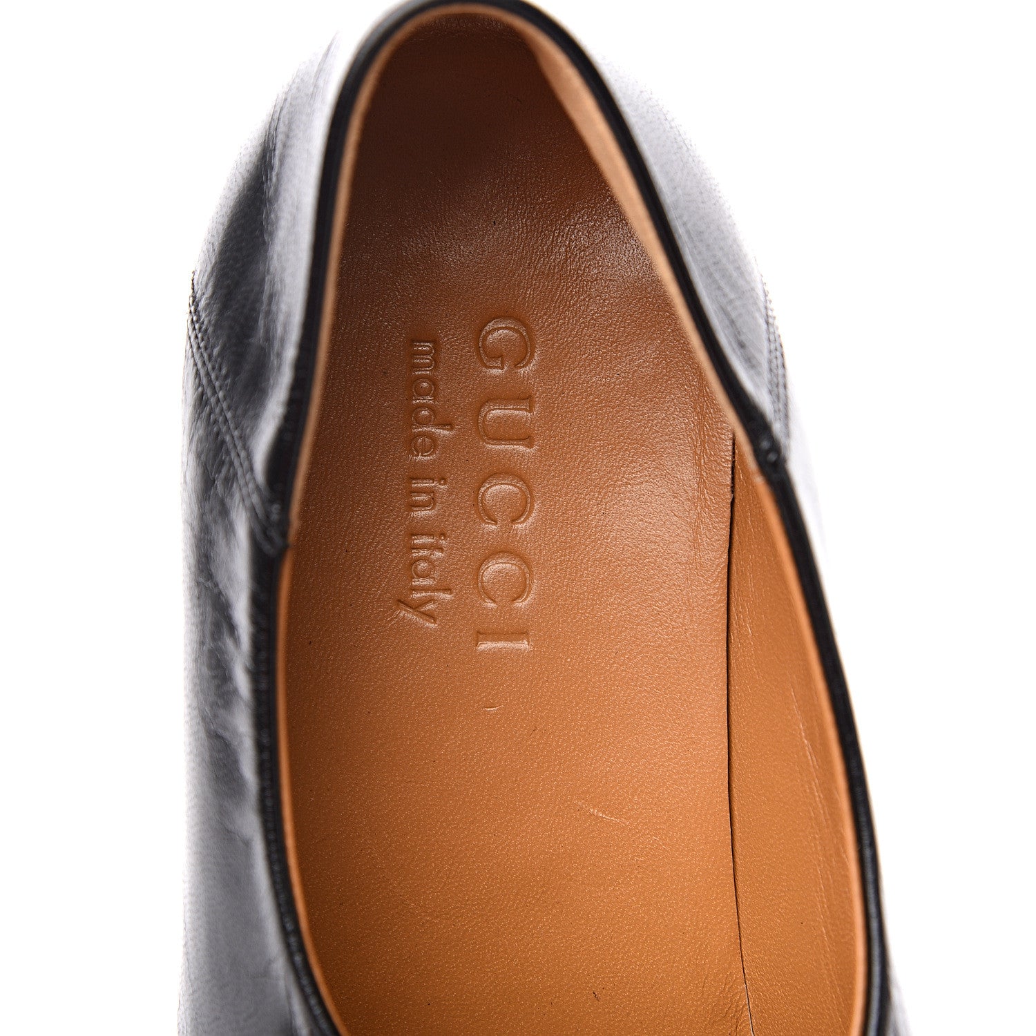 Gucci Goatskin Mens Horsebit Loafers 8.5 Black 6 of 8