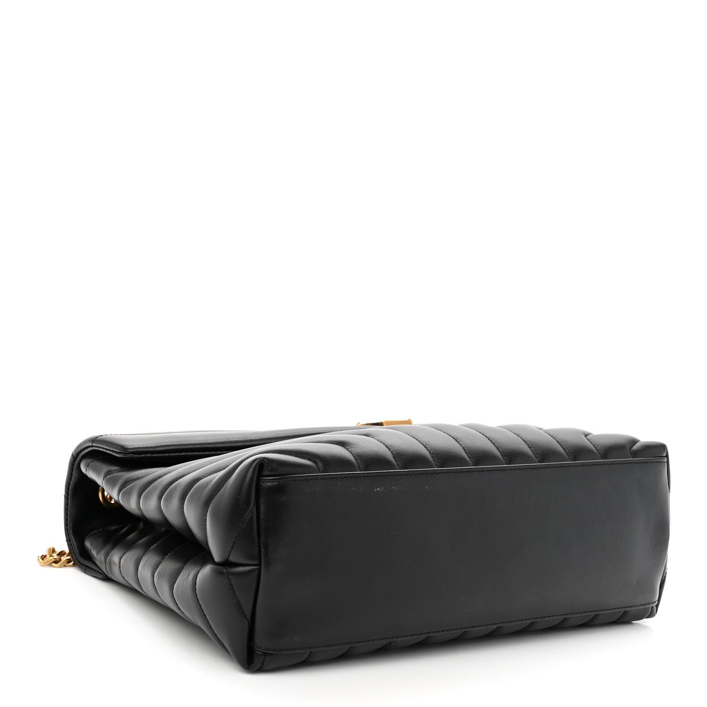 Calfskin Y Quilted Monogram Medium Loulou Chain Satchel Black