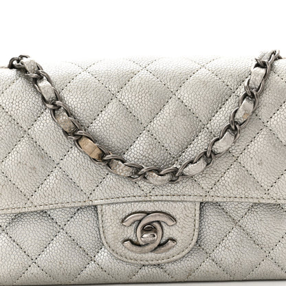 Chanel Metallic Caviar Quilted Mini Rectangular Flap Silver 8 of 12