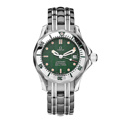 Omega Stainless Steel 36mm Seamaster Jacques Mayol Quartz Watch Green 2553.41 1 of 6