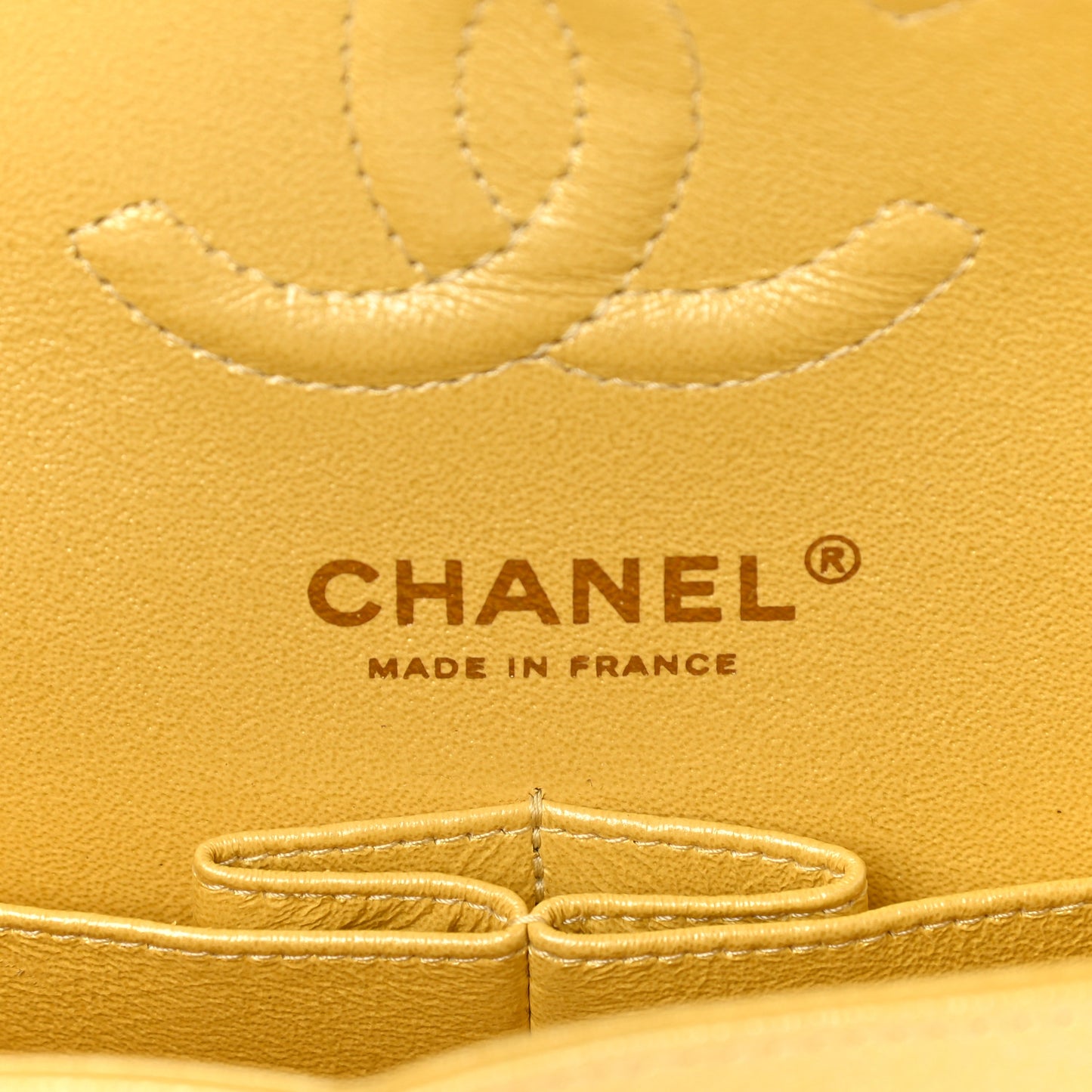 Iridescent Caviar Quilted Small Double Flap Yellow