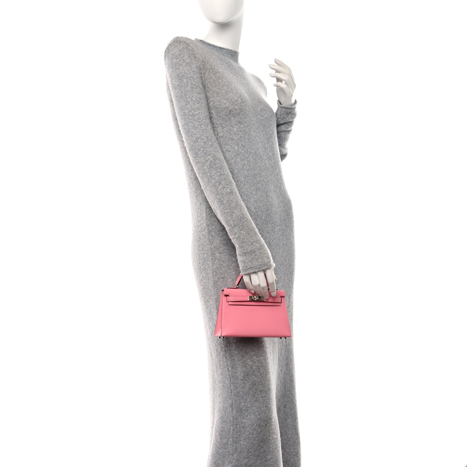 Hermes Chevre Mysore Verso Mini Kelly Sellier 20 Rose Confetti Sanguine 2 of 13