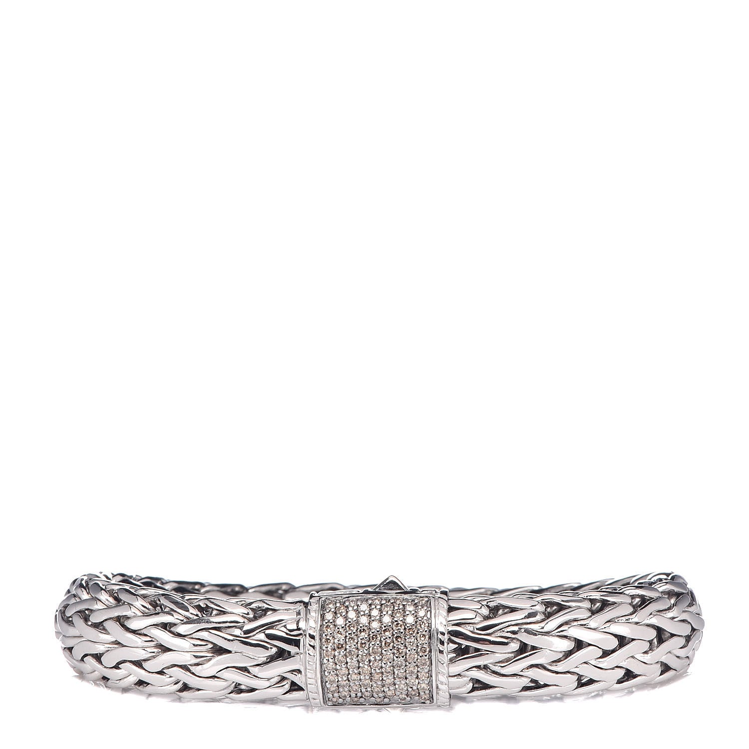 John Hardy Sterling Silver Champagne Diamond 10.5mm Classic Chain Bracelet 1 of 5