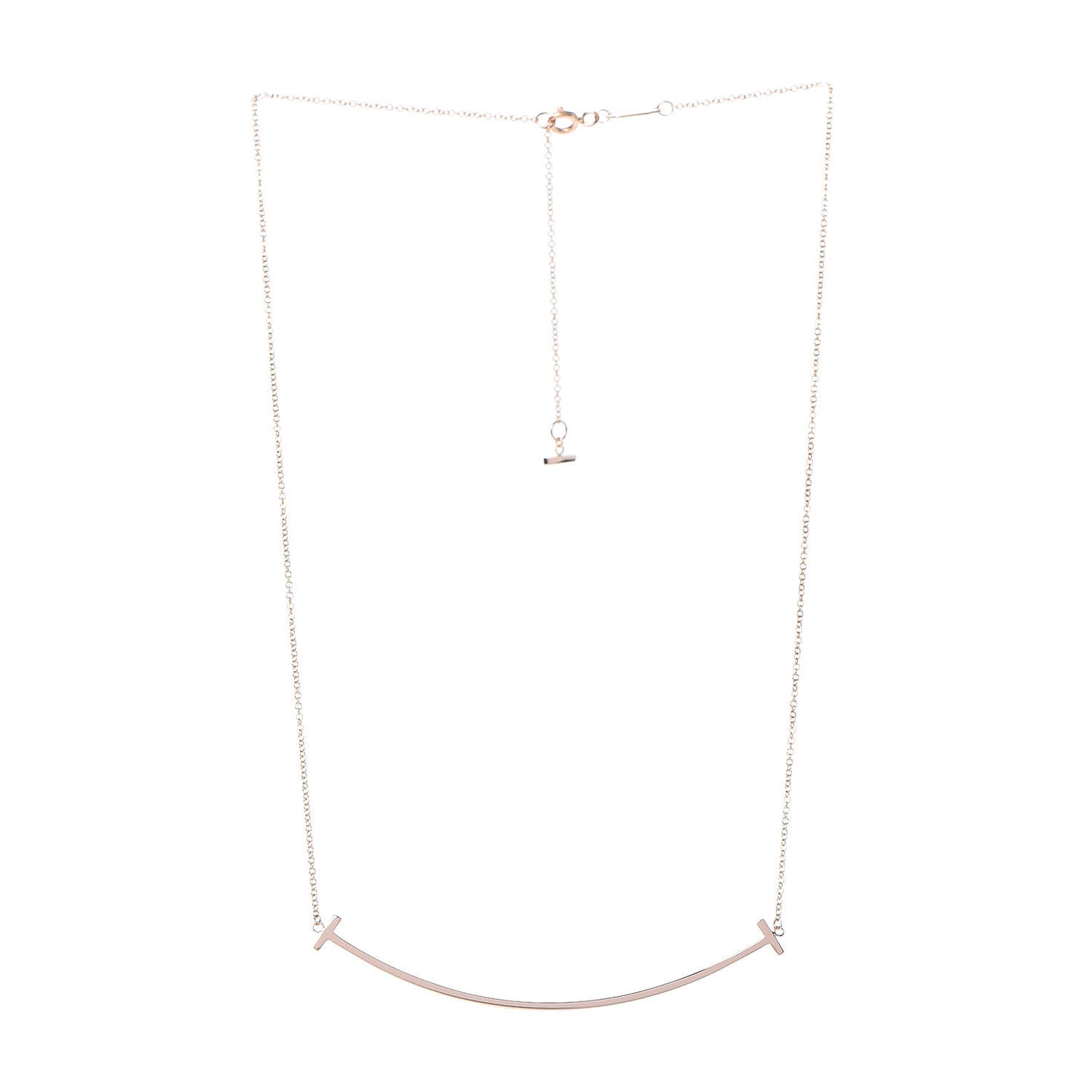 18K Yellow Gold Large T Smile Pendant Necklace
