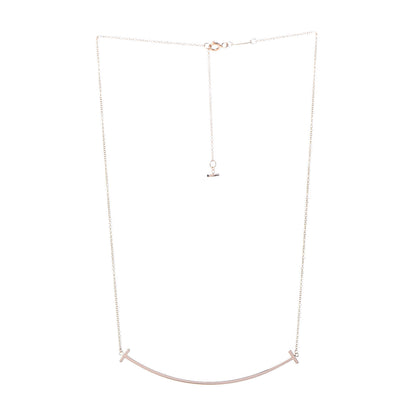 Tiffany 18K Yellow Gold Large T Smile Pendant Necklace 3 of 5