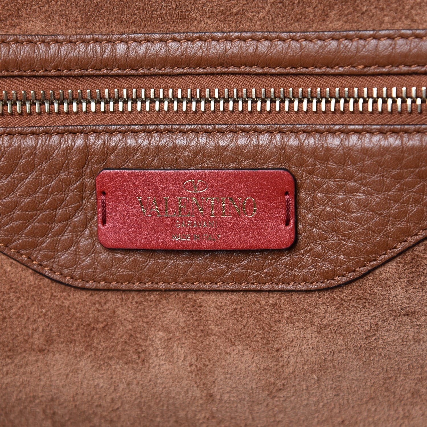 Valentino Garavani Grained Calfskin Rockstud Shoulder Tote Bright Cognac 6 of 8