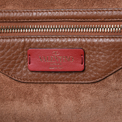 Valentino Garavani Grained Calfskin Rockstud Shoulder Tote Bright Cognac 7 of 11