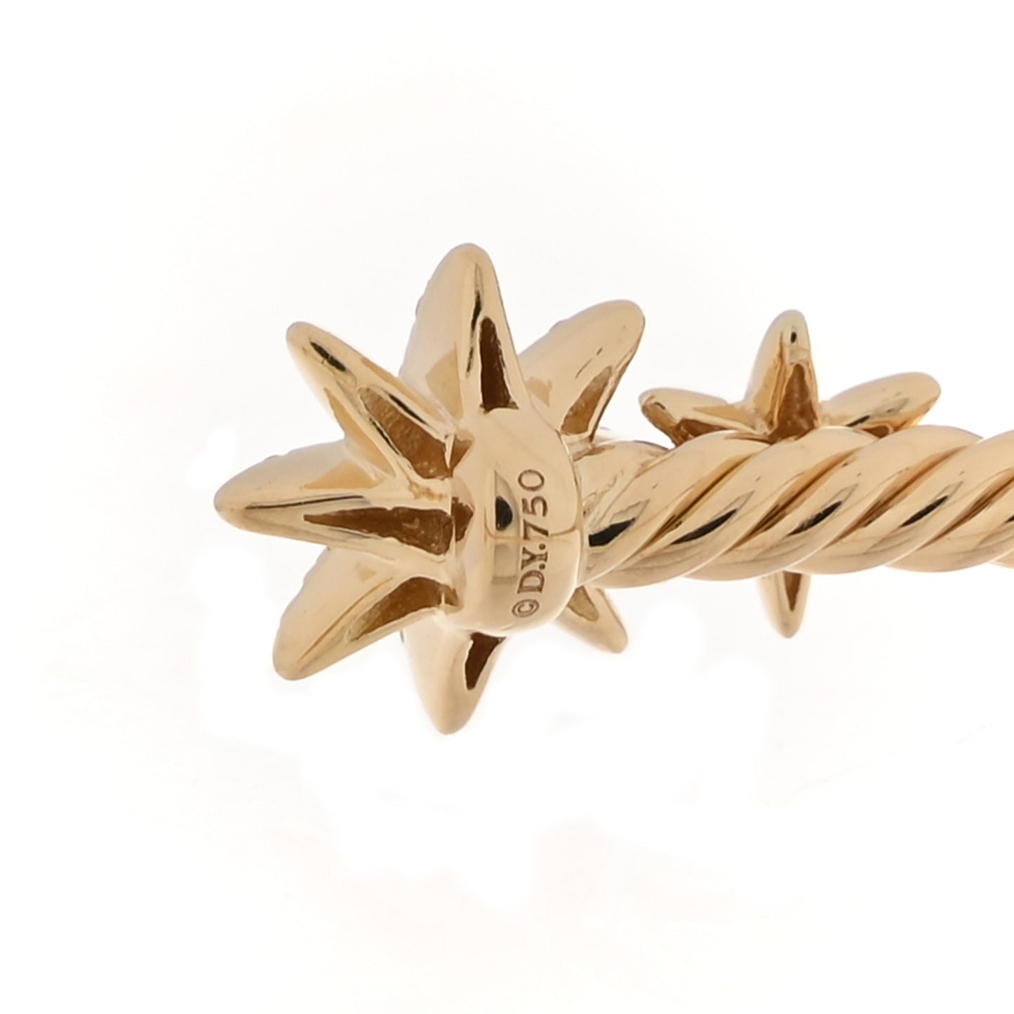 18K Yellow Gold Diamond Petite Starburst Cable Bracelet