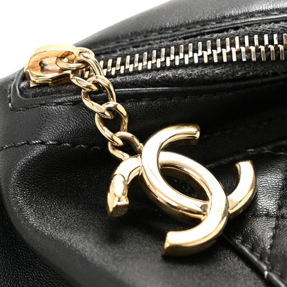 Chanel Lambskin Quilted Waist Bag Fanny Pack Black 12 of 14