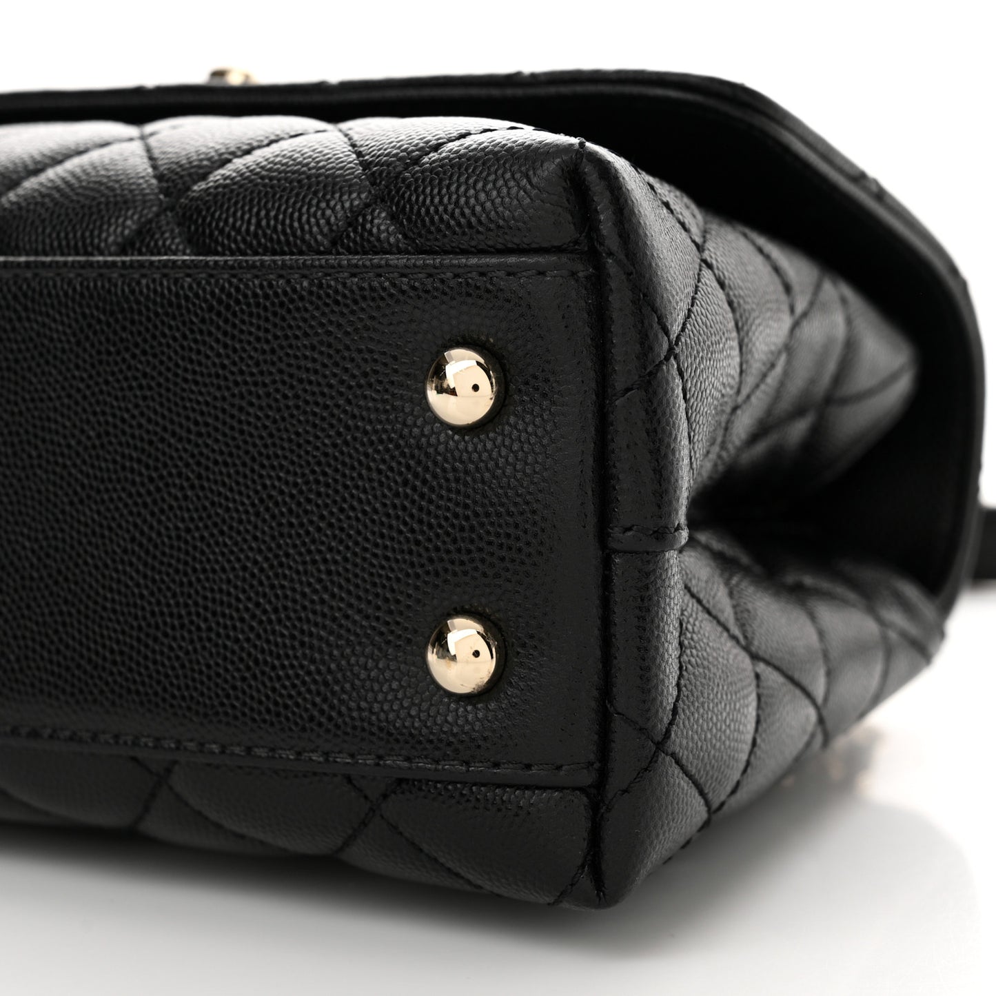 Caviar Quilted Mini Coco Handle Flap Black