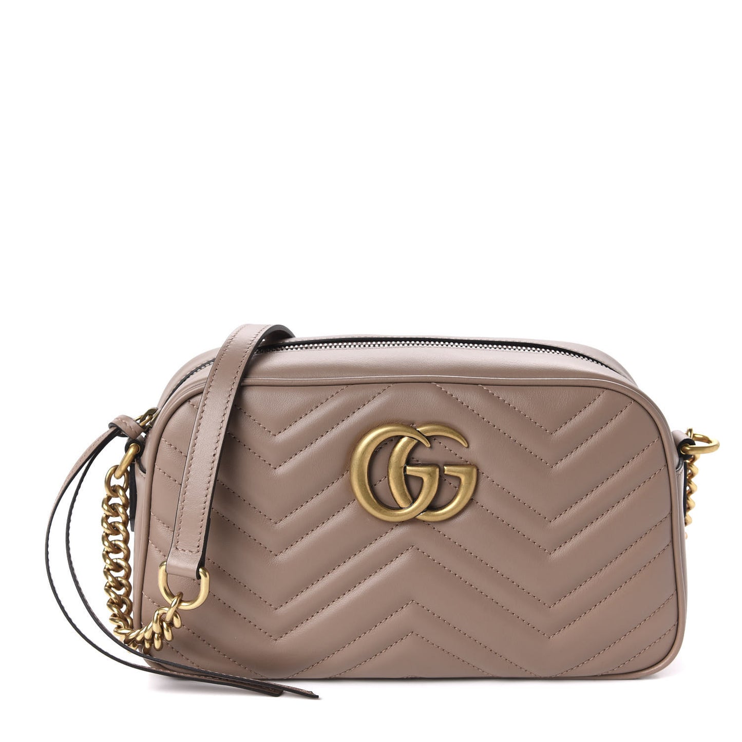 Calfskin Matelasse Small GG Marmont Chain Shoulder Bag Porcelain Rose