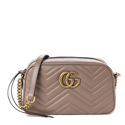 Gucci Calfskin Matelasse Small GG Marmont Chain Shoulder Bag Porcelain Rose 1 of 10