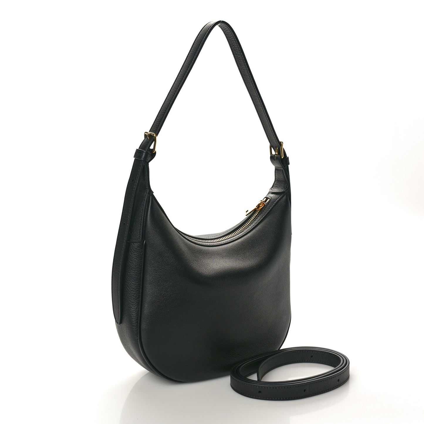 Supple Calfskin Cuir Triomphe Small Heloise Shoulder Bag Black