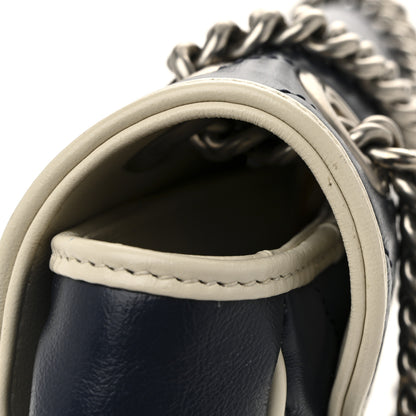 Gucci Vintage Effect Calfskin Matelasse Diagonal Small Torchon GG Marmont Shoulder Bag Blue Agata Mystic White 12 of 14