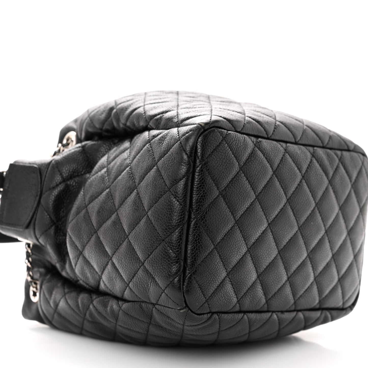 Caviar Quilted Small Chain Bucket Bag Black