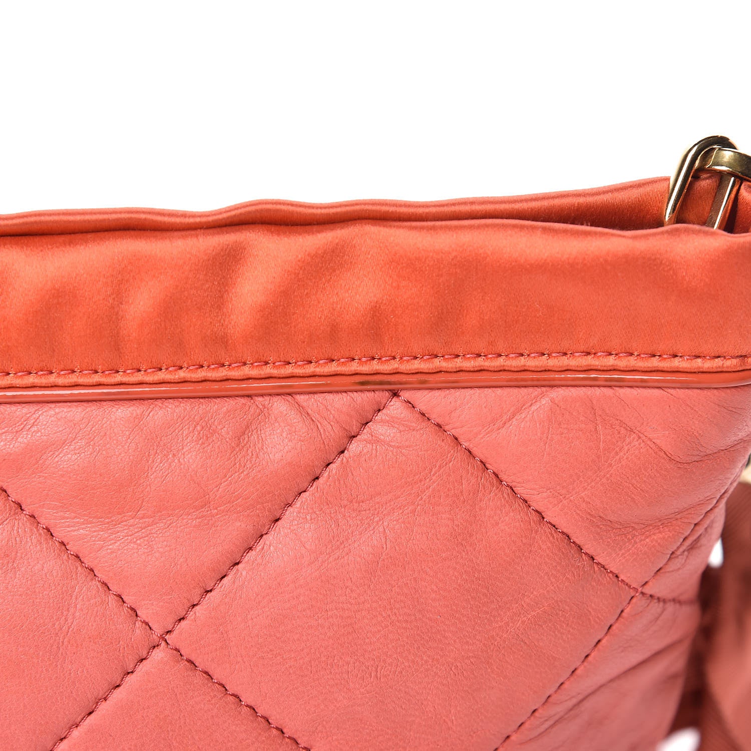 Lanvin Lambskin Quilted Amalia Cosmetic Pouch Coral 11 of 13
