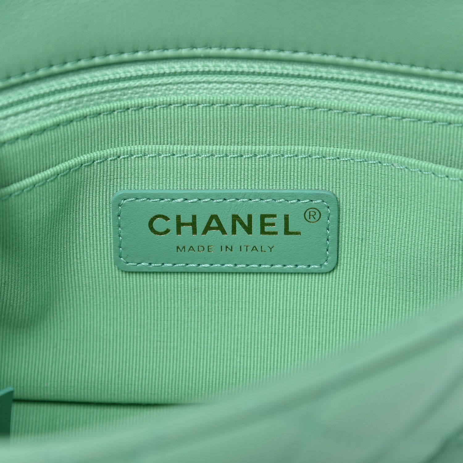Chanel Lambskin Resin Quilted Mini Pearl Samba Square Flap Green 8 of 9