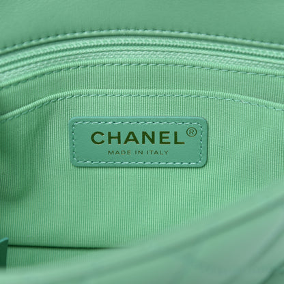 Chanel Lambskin Resin Quilted Mini Pearl Samba Square Flap Green 8 of 9