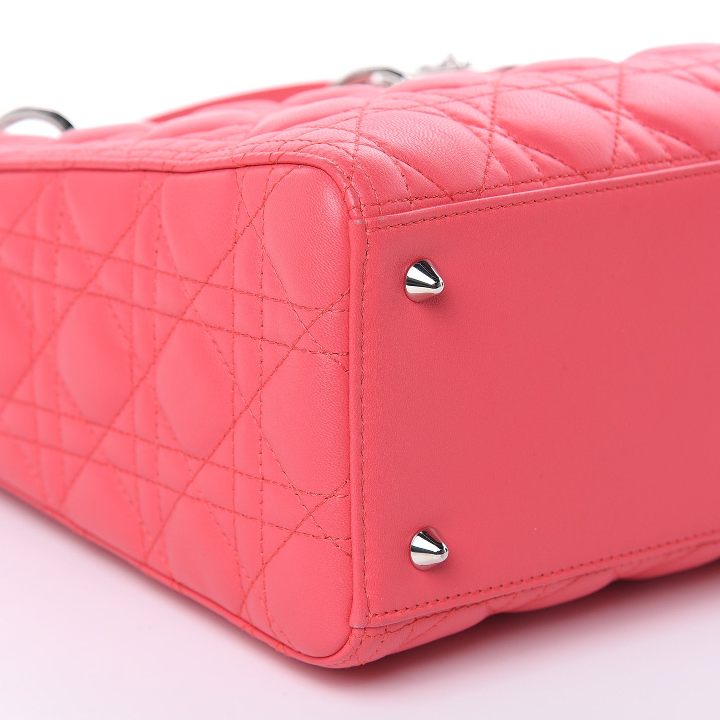 Lambskin Cannage Medium Lady Dior Coral