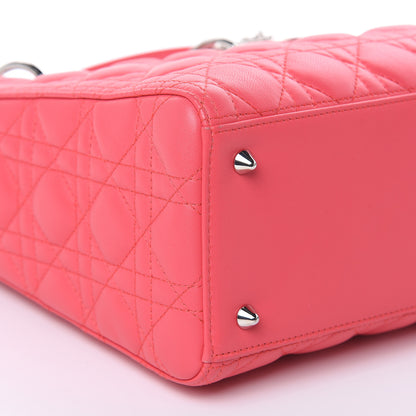 Christian Dior Lambskin Cannage Medium Lady Dior Coral 8 of 11