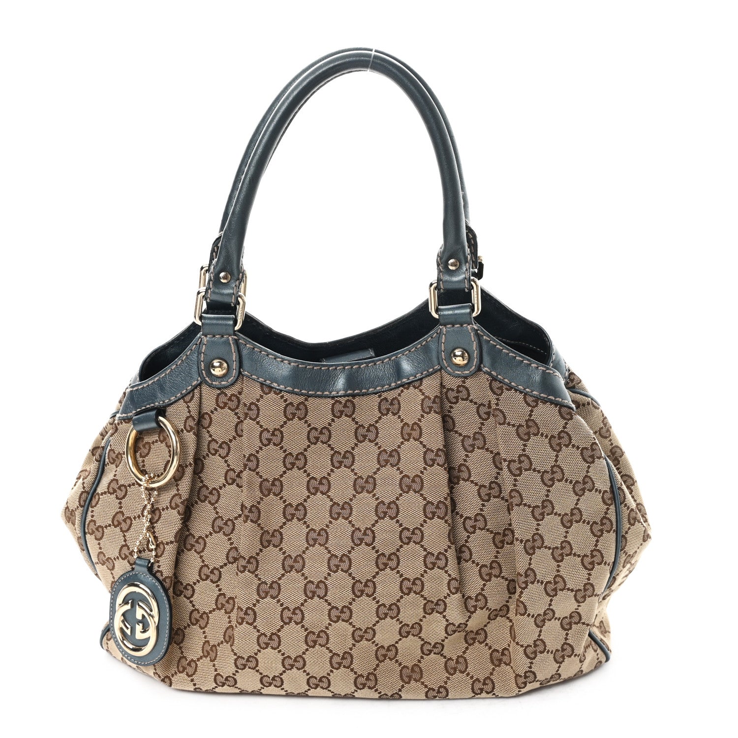 Gucci Monogram Medium Sukey Tote Metallic Blue 1 of 10