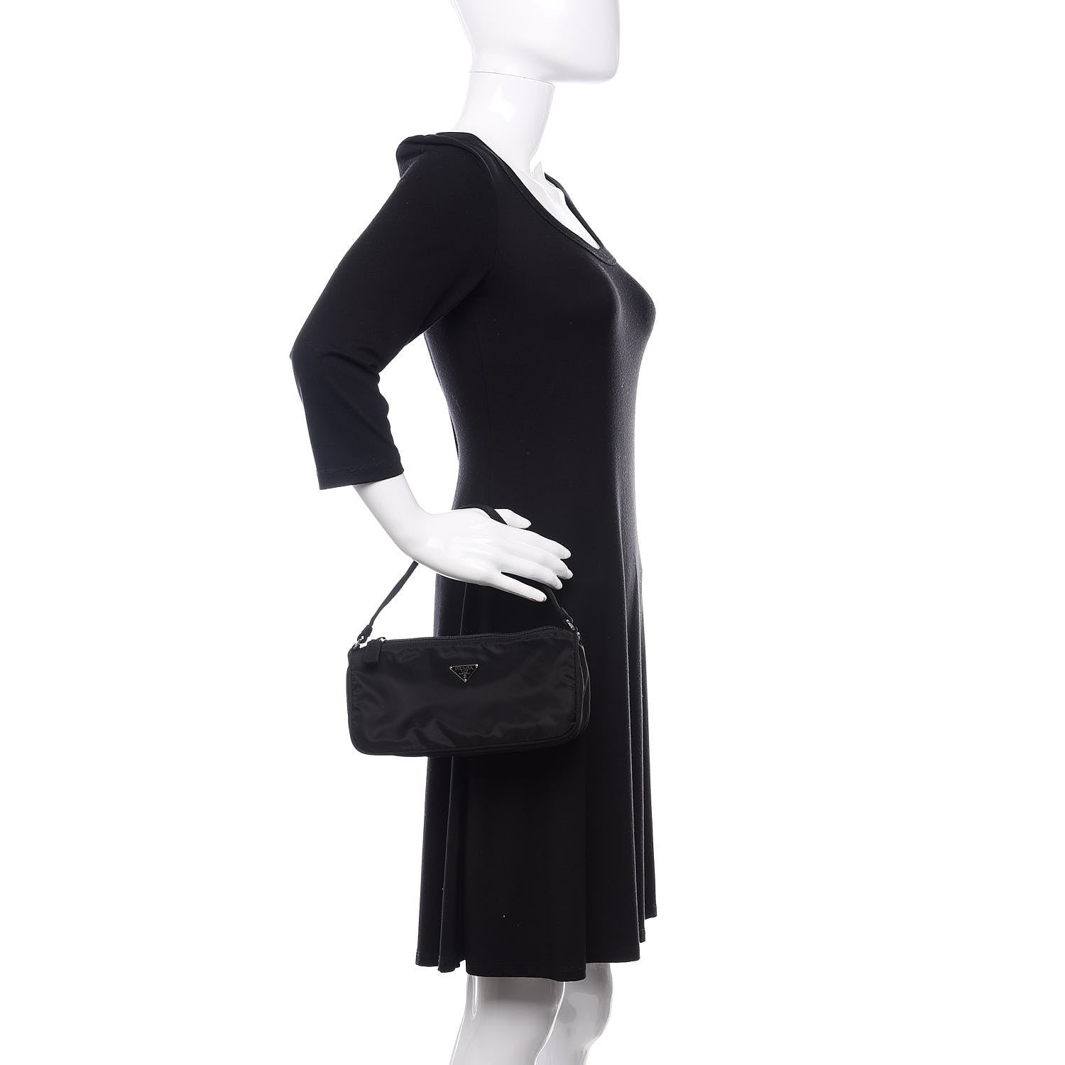 Prada Tessuto Nylon Pochette Bag Black 2 of 10