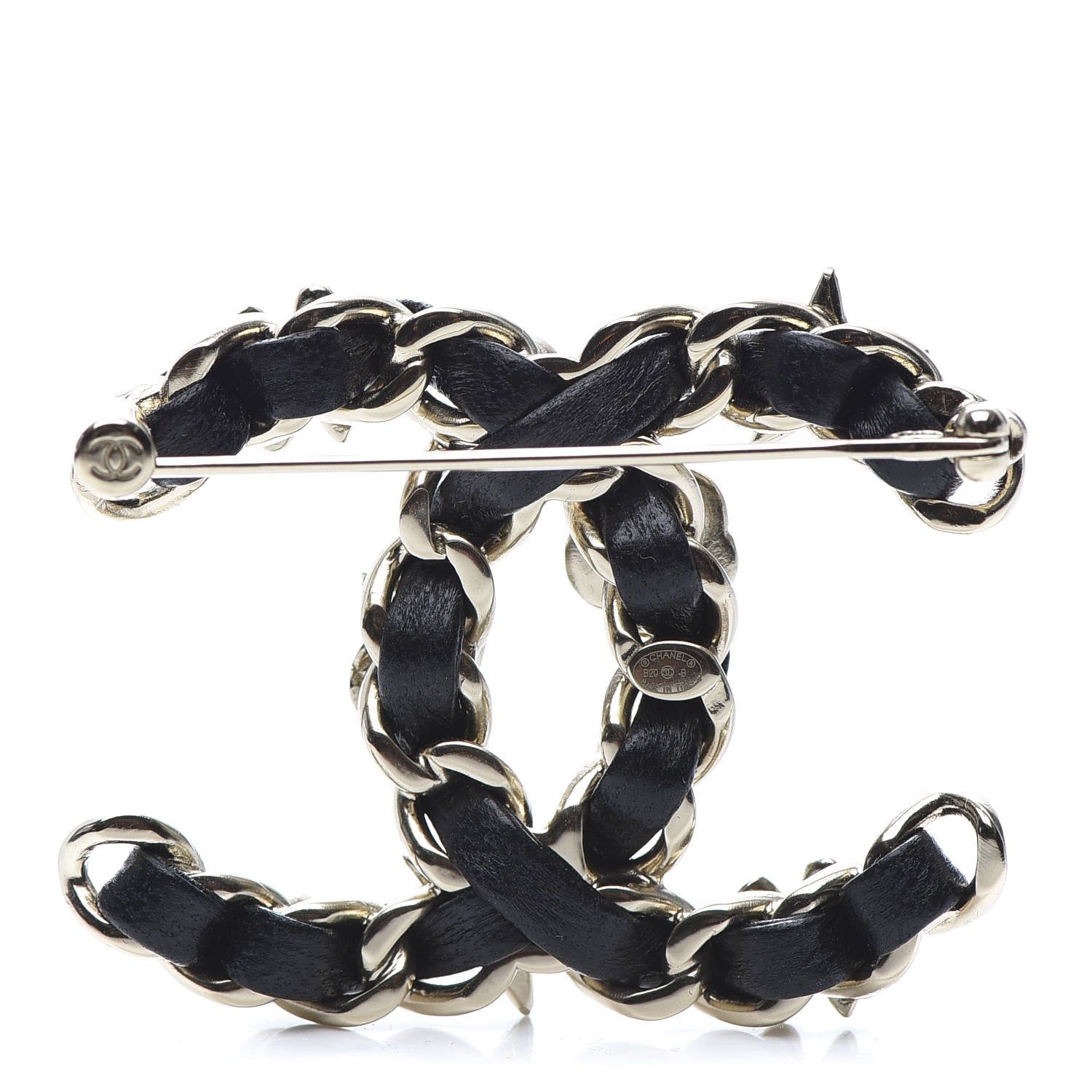 Chanel Lambskin Pearl Strass Sergeant Brooch Gold 3 of 4