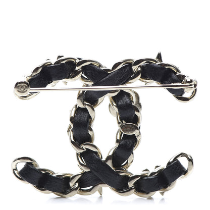 Chanel Lambskin Pearl Strass Sergeant Brooch Gold 3 of 4