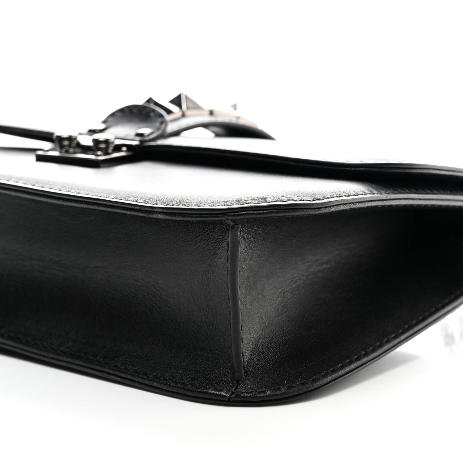 Valentino Garavani Vitello Medium Glam Lock Rockstud Flap Black 9 of 10