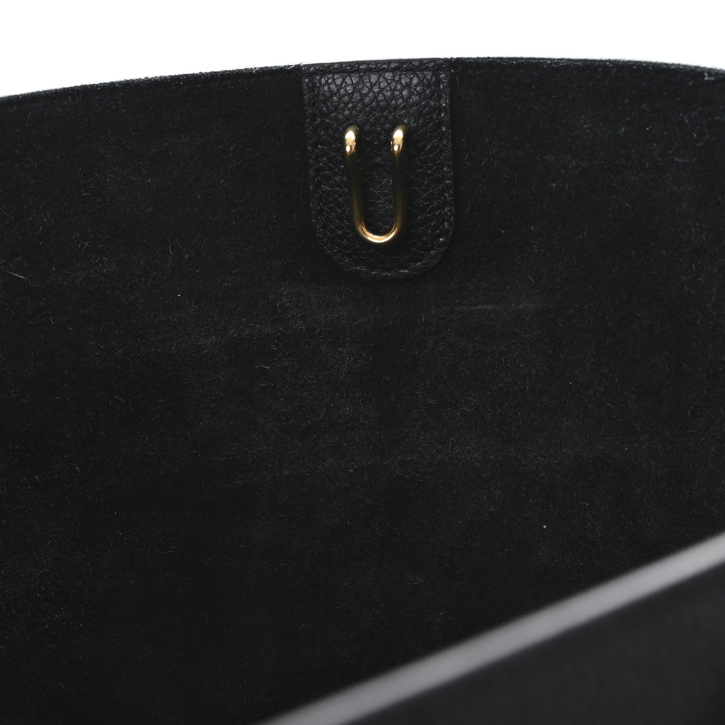 Soft Grained Calfskin Sangle Bucket Bag Black