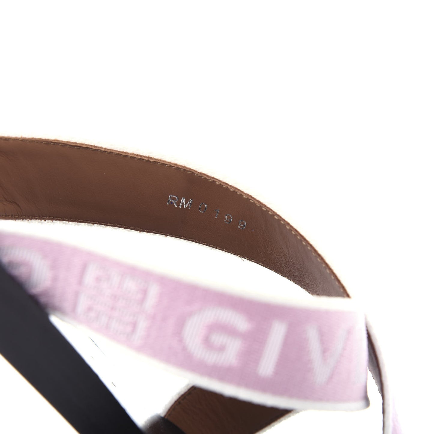 Grosgrain Cross Logo Ankle Strap Sandals 37.5 Pink White